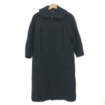 ◆tricot COMME des GARCONS トリココムデギャルソン ロングコート Sサイズ◆ ブラック ウール混 レディース 丸襟 七分袖 アウター_画像1