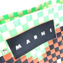 ◆MARNI マルニ ハンドバッグ◆ グリーン ピクニックバッグ/フラワーカフェ レディース bag 鞄_画像5