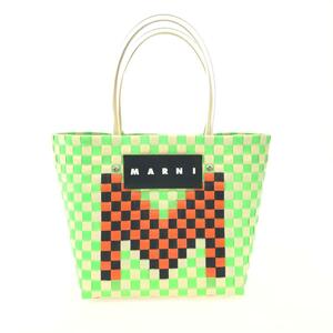 ◆MARNI マルニ ハンドバッグ◆ グリーン ピクニックバッグ/フラワーカフェ レディース bag 鞄