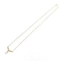 美品◆MIKIMOTO ミキモト K18ネックレス ◆ ゴールドカラー パール6.5mm ダイヤ1P K18YG レディース 総重量:2.6g ジュエリー_画像2