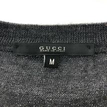 良好◆GUCCI グッチ 長袖 ニット M◆ グレー メンズ トップス_画像4