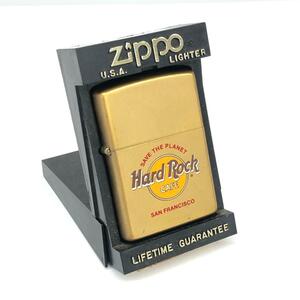 ◆Zippo ジッポ ライター ◆ ゴールドカラー 1991年/ハードロックカフェ 喫煙グッズ