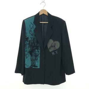 良好◆TOKUKO 1er VOL トクコ・プルミエヴォル ジャケット 9号◆ ブラック ポリエステル レディース New York City刺繍 アウター