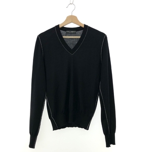  excellent *DOLCE&GABBANA Dolce & Gabbana long sleeve knitted * black men's tops wool 100%