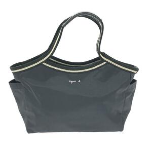 *agnes b. Agnes B tote bag * black nylon lady's bag bag 