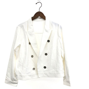 ◆LEILIAN レリアン ジャケット 大きいサイズ17◆ ホワイト ポリエステル レディース アウター 近年タグ