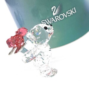 美品◆SWAROVSKI スワロフスキー KRIS BEAR SAY IT WITH ROSES フィギュリン◆ クリア クリスタル クリスベア インテリア置物