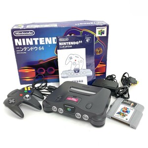 ◆Nintendo 任天堂 ニンテンドー 64 本体 ◆羽生将棋/スーパーマリオ ソフト付 NUS-001 ブラック N64 ゲーム ホビー