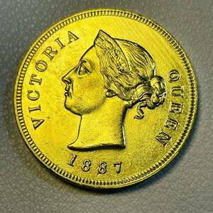 キプロス 硬貨 古銭 ヴィクトリア女王 1887年 イギリス海外領土 1/2ピアストル コイン 重10.17g