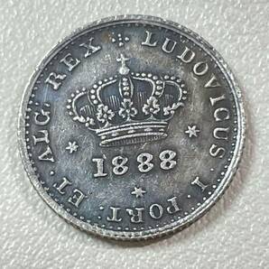 ポルトガル 硬貨 古銭 ルイス一世 1888年 ポルトガル国王 キリスト十字勲章 ポルトガル国章 50レイス コイン 重1.89gの画像1