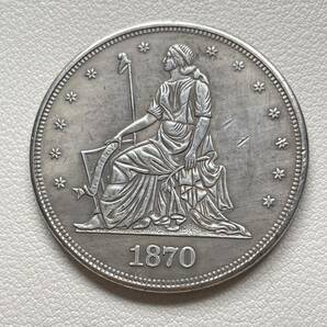 アメリカ 硬貨 古銭 自由の女神 1870年 リバティ モルガン 13の星 コイン 重21.21gの画像1