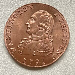 アメリカ 硬貨 古銭 ジョージ・ワシントン 1791年 イーグル リバティ セント 記念幣 コイン 重11.56g