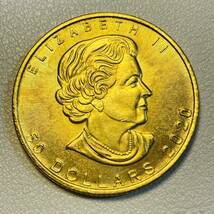 カナダ 硬貨 古銭 英連邦 2020年 エリザベス2世 メープル サトウカエデ 国章 記念幣 コイン 重10.47g_画像2