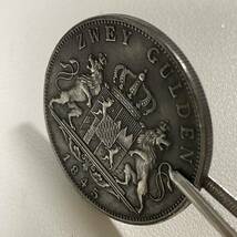 ドイツ 硬貨 古銭 バイエルン州 1845年 ルートヴィヒ1世 「ケーニヒ フォン バイエルン」銘 州章 ライオン クラウン コイン 重22.71g_画像3