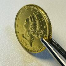 アメリカ 硬貨 古銭 自由の女神 1907年 リバティ イーグル モルガン 13の星 コイン 重5.66g_画像3