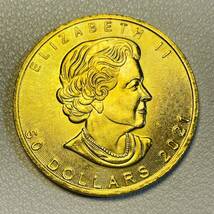 カナダ 硬貨 古銭 英連邦 2021年 エリザベス2世 メープル サトウカエデ 国章 記念幣 コイン 重10.52g_画像2