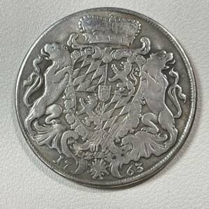 神聖ローマ帝国 硬貨 古銭 バイエルン選挙区 1763年 マクシミリアン3世ヨーゼフ オーブの盾 ライオン グルデン コイン 重25.24g