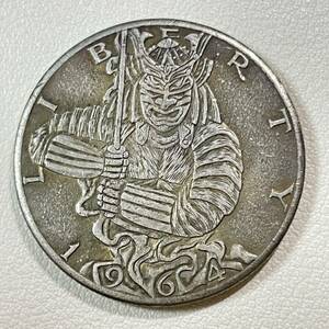アメリカ 硬貨 古銭 ホーボーニッケルコイン 1964年 侍 サムライ イーグル リバティ 記念コイン 重13.25g
