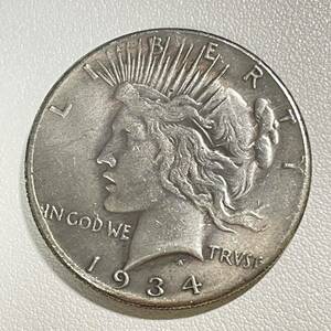 アメリカ 硬貨 古銭 自由の女神 1934年 リバティ クラウン イーグル 太陽 コイン 重24.33g
