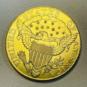 アメリカ 硬貨 古銭 自由の女神 1800年 帽子 リバティ ハクトウワシ 雲と13の星 独立十三州 盾 矢 オリーブの枝 コイン 重16.79g 金貨 