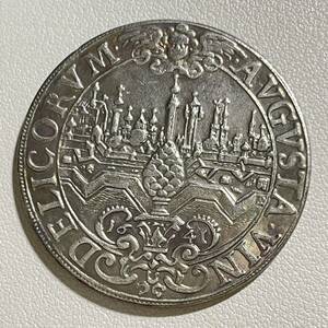 ドイツ 硬貨 古銭 アウグスブルク 1641年 フェルディナンド三世 自由都市 松ぼっくり バロック様式 天使 コイン 重23.37g 銀貨 