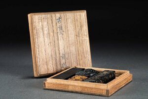 【華】某有名収集家買取品 明清時代物 龍紋墨 ４点セット 中国伝来 当時物 共箱 書道具 骨董品 古美術YA230698628-EOQ