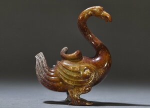 【清】某有名収集家買取品 中国・戦漢時代 高古玉 鳳鳥文置物 極細工 古置物 古擺件 中国古美術 唐物古董品