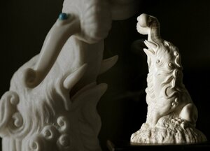 【清】某有名収集家買取品 中国・時代物 天然角材 幻獣獏文香炉 香道具 極細工 古置物 古擺件 中国古美術 唐物古董品　