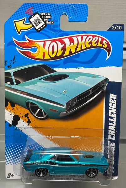 ホットウィール ‘71 DODGE CHALLENGER ダッジ チャレンジャー 水色 ブリスターシワ