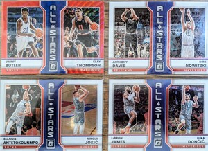 【1円スタート】2022-23 Panini Donruss Optic - All-Stars 4枚セット / Red wave prizm レブロン ヤニス ヨビッチ ルカ・ドンチッチ 