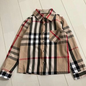 バーバリーロンドン　BURBERRY 110 ノバチェック　長袖シャツ　キッズ　ベージュ