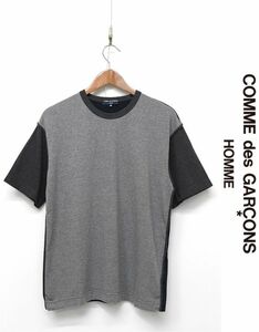 M382/美品 COMME DES GARCONS HOMME 半袖Tシャツ カットソー M グレー 濃紺 AD2004 日本製