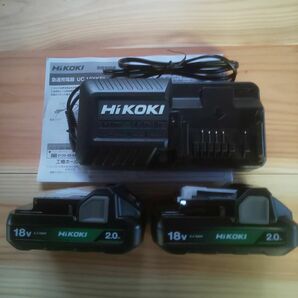 ◆新品◆ Hikoki純正 18V 2.0Ah 薄型軽量 BSL1820ｍ UC18YKSL バッテリ充電器 セット