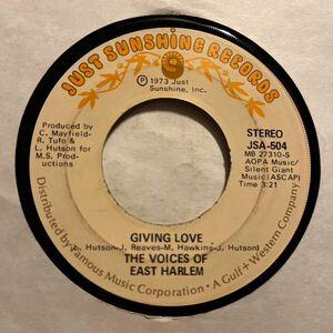 US盤 / 7 / 1973 / THE VOICES OF EAST HARLEM # GIVING LOVE / NEW VIBRATIONS