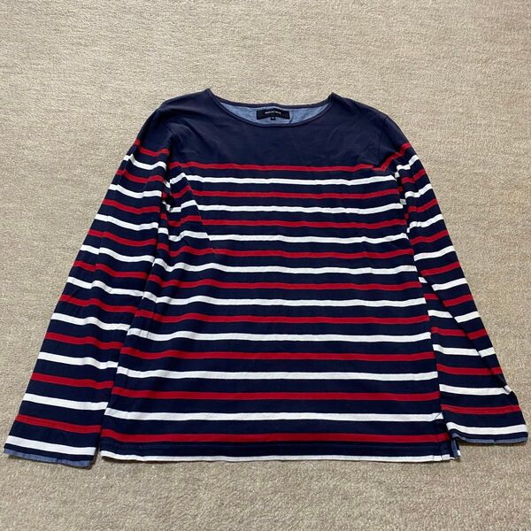 シップス SHIPS JET BLUE トップス ボーダー 長袖 カットソー ネイビー ボーダーカットソー