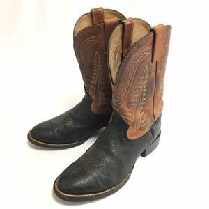 Tony lama Tony Lama original leather western boots 28EEpekos boots horse riding kau Boy men's short boots leather shoes embroidery Biker 