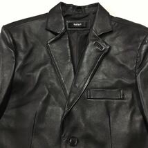 良品！SAFARI HOMME☆ 羊革レザーテーラードジャケットM★メンズ黒本革レザージャケットシープスキンスーツラムレザージャケット1_画像3