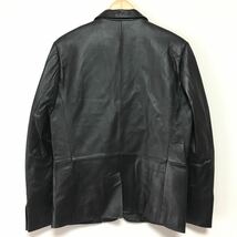 良品！SAFARI HOMME☆ 羊革レザーテーラードジャケットM★メンズ黒本革レザージャケットシープスキンスーツラムレザージャケット1_画像2