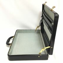 イタリア製レザーアタッシュケース黒ダイヤルロックビジネスバッグ本革トランクItaly製ブリーフケース出張ブラック鞄メンズ_画像9