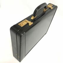 イタリア製レザーアタッシュケース黒ダイヤルロックビジネスバッグ本革トランクItaly製ブリーフケース出張ブラック鞄メンズ_画像4