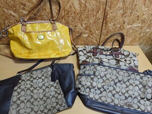 ジャンク品　COACH　コーチ　バッグ　４個セット　傷や汚れが多々あります　シグネチャー