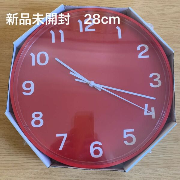 IKEA 掛け時計　レッド　新品未開封　28cm 時計　
