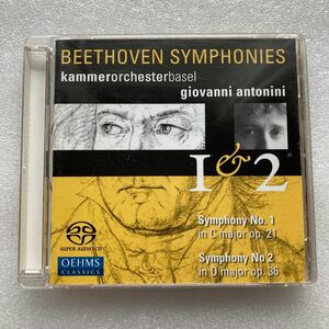 ＳＡＣＤ　ジョヴァンニ・アントニーニ/バーゼル室内管　ベートーヴェン　交響曲第１，2番　輸入盤　廃盤