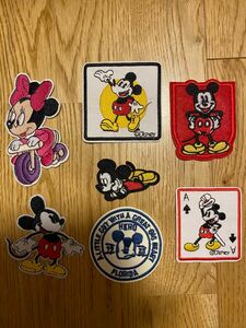  刺繍アイロンワッペン 7枚セットミッキーマウス ディズニー フレーク
