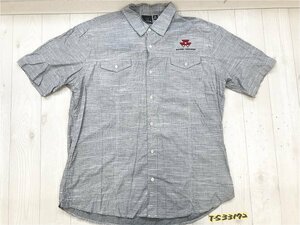 BURNSIDE メンズ MASSEY FERGUSONロゴ 半袖シャツ 大きいサイズ 2XL グレー