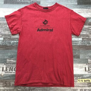 Admiral アドミラル メンズ ロゴプリント 半袖Tシャツ 赤