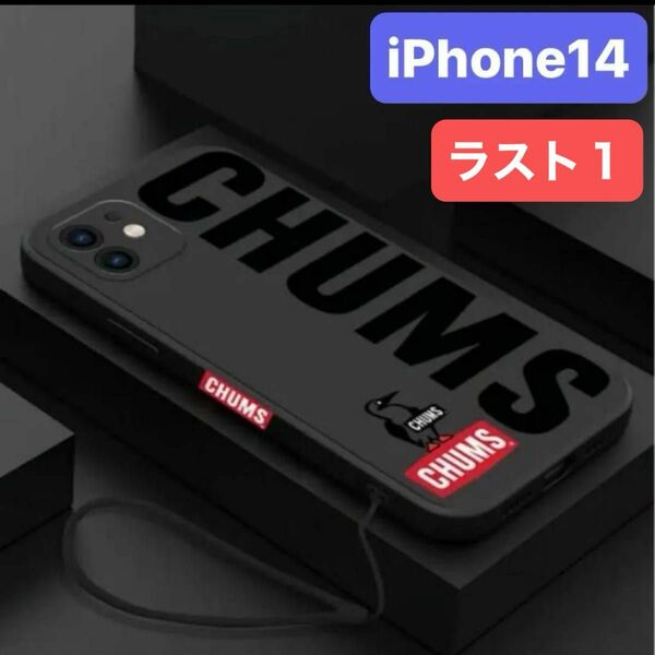 新品★iPhone14★スマホケース　iPhoneケース　保護カバー　ブラック　ペンギン　カツオドリ　ストラップ付き　ラスト１商品