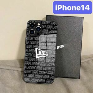 新品★iPhone14★iPhoneケース　スマホケース　保護カバー　ロゴ小　背面ガラス　耐衝撃　カッコいい　クール　男性人気