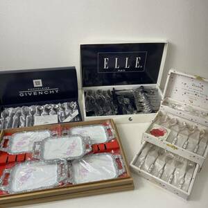 伊４－７４　未使用　カトラリー　スプーンセット　フォーク　小皿　プレート　ジバンシィ　ELLE　ブランド　食器　キッチン　用品