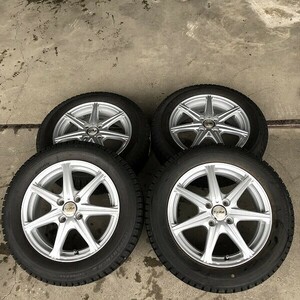 ★保管袋付★(WW6B017)Treffer 15 x 5.5J 4穴 100 + BRIDGESTONE ICE PARTNER 2 185/60R15 84Q 2021年 スタッドレス 冬タイヤ 送料無料